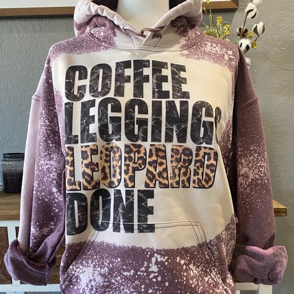 Coffee Leopard Bleached Hoodie - Picture 1 of 1